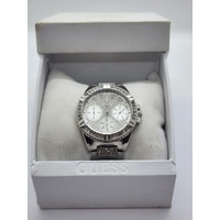 Guess Ladies Silver Tone Multi-function Stainless Steel Watch W1156L1