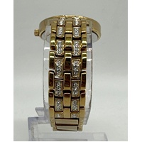 Elite Gold Ladies Quartz Stainless Steel Dress Analog Watch