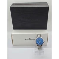 MeisterSinger Unomat UN918 Anti Magnetic 300m Blue Dial 43mm Divers Watch