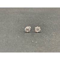 Ladies 18ct White Gold Cubic Zirconia Stud Earrings