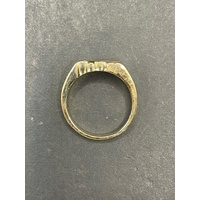 Mens 9ct Yellow Gold Diamond Ring