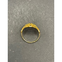 Ladies 21ct Yellow Gold Filigree Design Ring