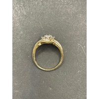 Ladies 9ct Yellow Gold Diamond Cluster Ring