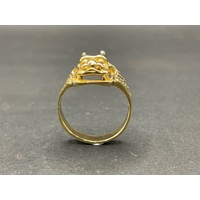 Mens 9ct Yellow Gold Dragon Head Ring