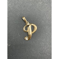 Ladies 9ct Yellow Gold Letter P Pendant