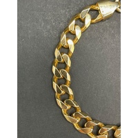 Mens 9ct Yellow Gold Curb Link Bracelet