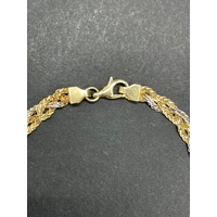 Ladies 18ct Two Tone Gold Braided Rope Link Bracelet