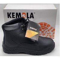 Kembla KS201 Steel Toe Cap Genuine Leather Lace Up Safety Boots Black Size 9