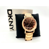 DKNY NY-8862 All Stainless Steel Rose Gold Quartz Analog Ladies Watch with Box