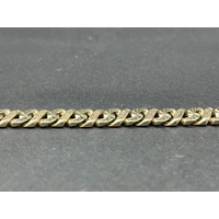 Mens 9ct Yellow Gold Diamond Cut Curb Link Bracelet