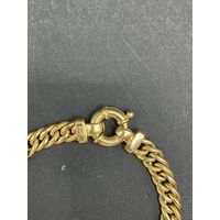 Ladies 18ct Yellow Gold Fancy Curb Link Bracelet