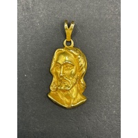 Unisex 18ct Yellow Gold Jesus Religious Pendant