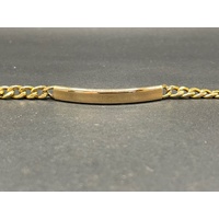 Unisex 21ct Yellow Gold Curb Link ID Bracelet