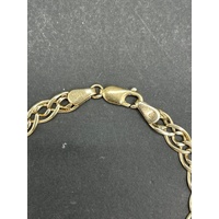 Ladies 9ct Yellow Gold Double Curb Link Bracelet