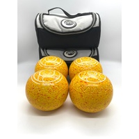 Aero F1 Turbo Pro 3H Set of 4 Yellow Lawn Bowls with Case