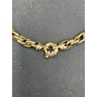 Ladies 9ct Yellow Gold Oval Belcher Link Bracelet