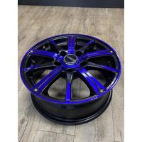 Speedy Rims Rimfire 4 x 15 Inch Sport Rims Gloss Black Electric Blue