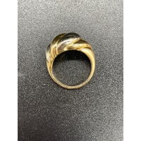 Ladies 18ct Two Tone Twist Design Ring (Pre-Owned)