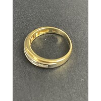 Ladies Two Tone White/ Yellow Gold + Diamond Ring (Pre-Owned)