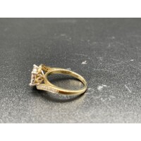 Ladies 9ct Yellow Gold Diamond Dress Ring Fine Jewellery Sparkling Diamonds