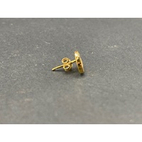 Ladies 18ct Yellow Gold Heart Shape Stud Earrings