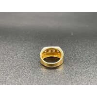 Mens 18ct Yellow Gold CZ Pinky Ring (Pre-Owned)