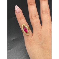 Ladies 22ct Yellow Gold Gemstone Ring (Pre-Owned)