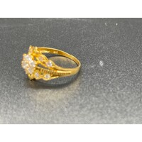 Ladies 21ct Yellow Gold Cubic Zirconia Ring (Pre-Owned)