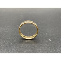 Unisex 18ct Two Tone Yellow White Gold Ring (Pre-Owned)