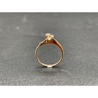 Ladies 9ct Yellow Gold Ring with Diamonds (Pre-Owned)