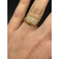 Ladies 21ct Yellow Gold CZ Ring (Pre-Owned)