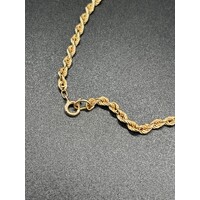 Ladies 9ct Yellow Gold Rope Necklace (Pre-Owned)