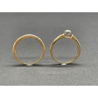 Ladies 9ct Yellow Gold Ring Set (Pre-Owned)