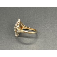 Ladies 9ct Yellow Gold Cluster Diamond Ring (Pre-Owned)