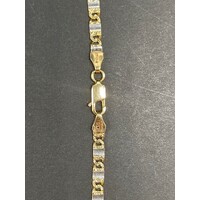 Unisex 9ct Two Tone Gold Fancy Link Necklace (Pre-Owned)