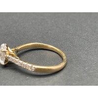 Ladies 18ct Yellow Gold Oval Diamond Engagement Ring (Pre-Owned)