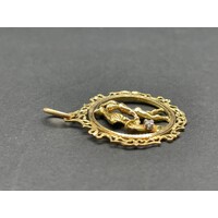 Unisex 18ct Yellow Gold Round Pendant (Pre-Owned)