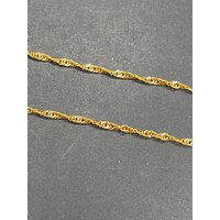 Ladies 21ct Yellow Gold Singapore Link Necklace (Pre-Owned)