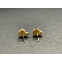 Ladies 18ct Yellow Gold Heart Shape Stud Earrings