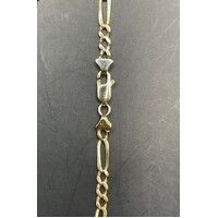 Unisex 9ct Yellow Gold Figaro Link Bracelet