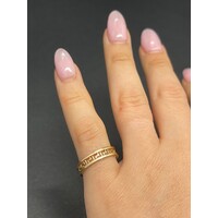 Unisex 18ct Yellow Gold Greek Pattern Ring