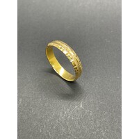 Unisex 21ct Yellow Gold Laser Cut Ring