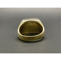 Men's 9ct Yellow Gold Black Gemstone Ring