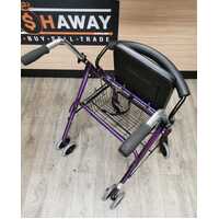 Unbranded Purple Rollator Walker with Seat and Basket Foldable Adjustable