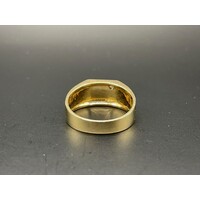 Mens 9ct Yellow Gold Diamond Ring