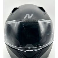 Nitro N501 Solid Matte Black Mens Motorcycle Helmet Size XL 61-62 Built-in Visor