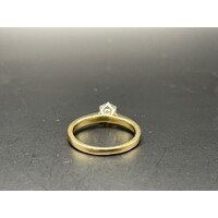 Ladies 18ct Yellow Gold Brillant Cut Solitaire Diamond Ring