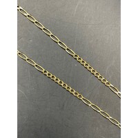 Unisex 9ct Yellow Gold cable/curb Link Chain & Cross Pendant