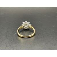 Ladies 14ct Yellow Gold Cubic Zirconia Floweret Ring