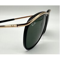 Ray-Ban Olympian Aviator RB2219 901/31 59 Unisex Sunglasses in Black and Green